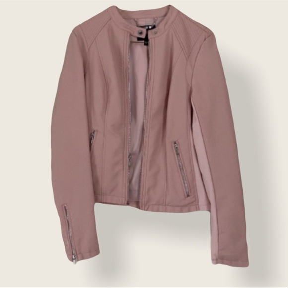 Express Jackets & Blazers - Express Faux Leather Blush Pink Jacket